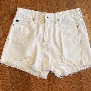 White high rise cut off Kancan shorts - NWOT